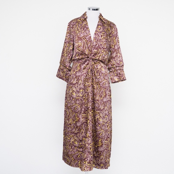 Cinq A Sept Dayna Rose Print Chiffon Midi Dress - Picture 2 of 15
